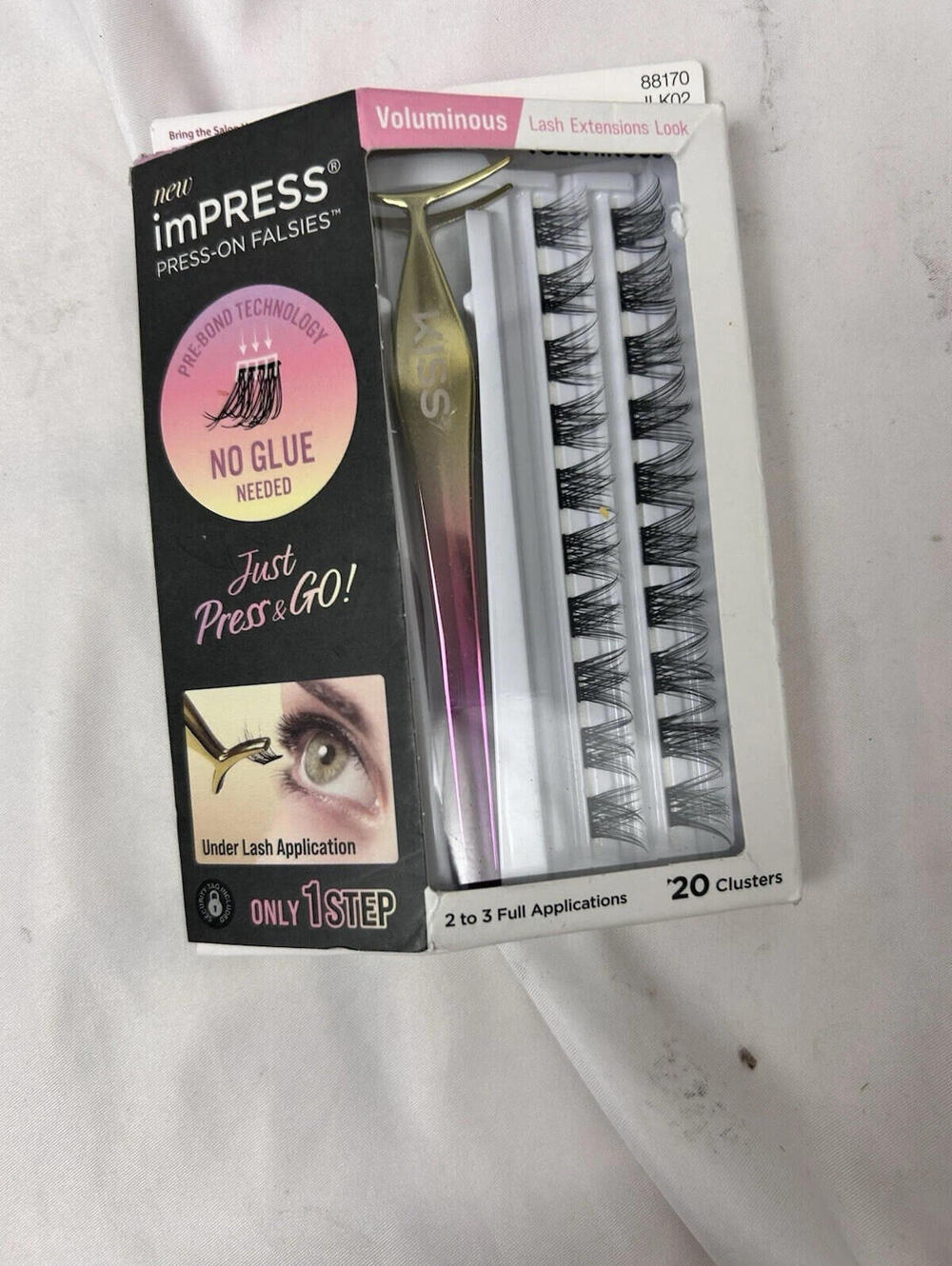 Open Box- KISS imPRESS Falsies False Eyelashes, Lash Clusters, "Voluminous"